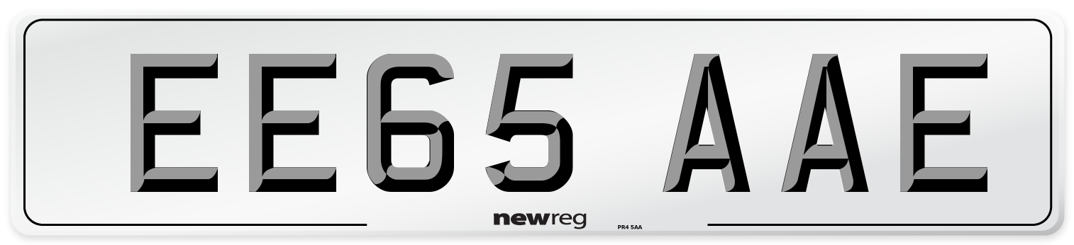 EE65 AAE Number Plate from New Reg